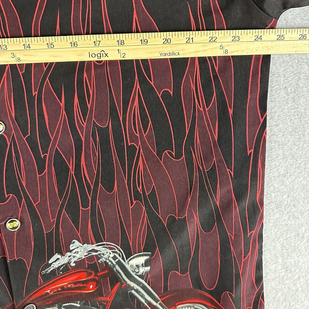 Vtg Star Motorcycles Shirt Men's Size XL Flame Dice High Rollers VTG Biker - Picture 4 of 8